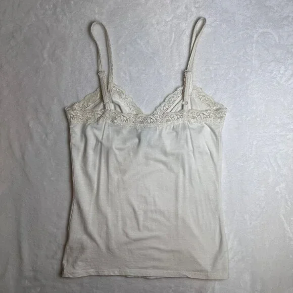 Guess Jeans Lace-Trimmed Ivory Camisole Top Vintage, Y2K, 90'S - Picture 7 of 10